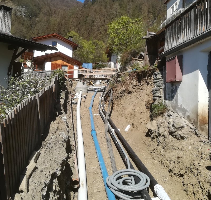 Infrastrukturen im Ortsteil Plavina in Burgeis